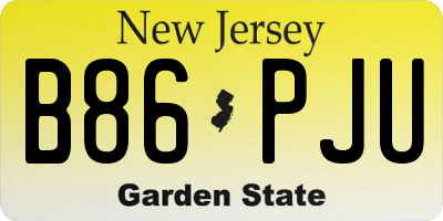 NJ license plate B86PJU