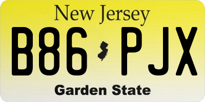 NJ license plate B86PJX