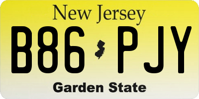 NJ license plate B86PJY