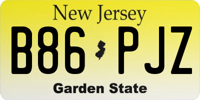 NJ license plate B86PJZ
