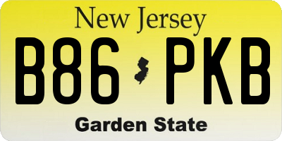 NJ license plate B86PKB