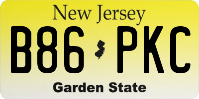 NJ license plate B86PKC