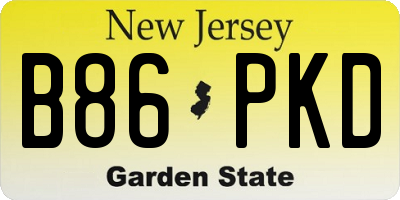 NJ license plate B86PKD