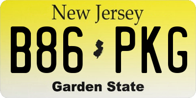 NJ license plate B86PKG