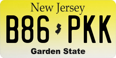 NJ license plate B86PKK