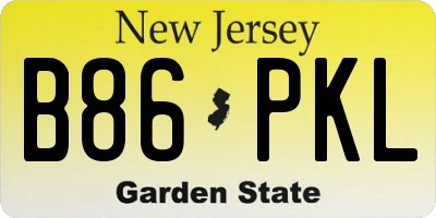 NJ license plate B86PKL
