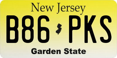 NJ license plate B86PKS