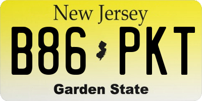 NJ license plate B86PKT