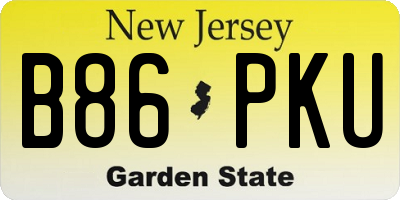 NJ license plate B86PKU