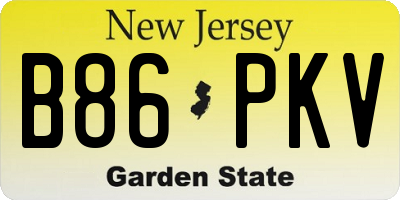 NJ license plate B86PKV