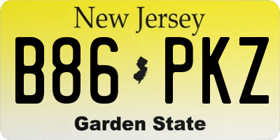 NJ license plate B86PKZ