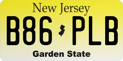 NJ license plate B86PLB