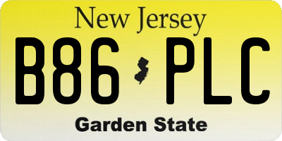 NJ license plate B86PLC