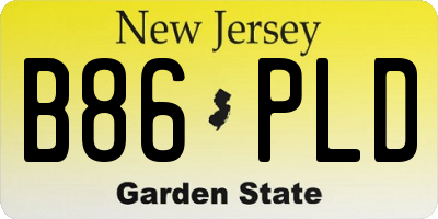 NJ license plate B86PLD