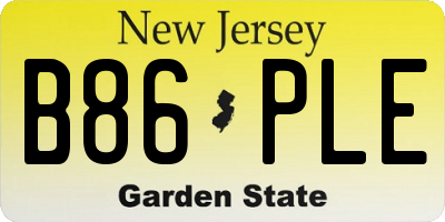 NJ license plate B86PLE