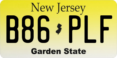 NJ license plate B86PLF