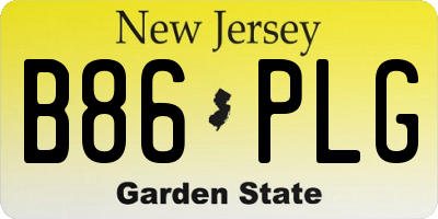 NJ license plate B86PLG