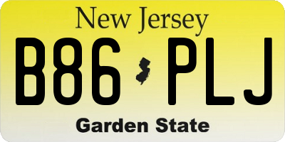 NJ license plate B86PLJ