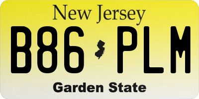 NJ license plate B86PLM