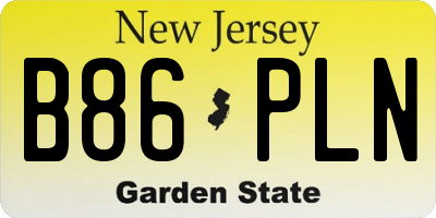 NJ license plate B86PLN