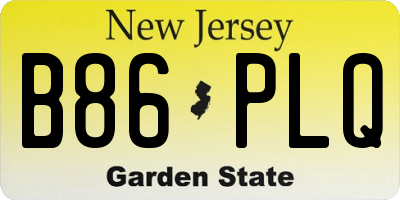 NJ license plate B86PLQ