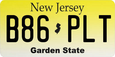 NJ license plate B86PLT