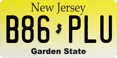 NJ license plate B86PLU