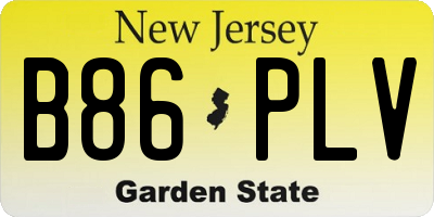 NJ license plate B86PLV