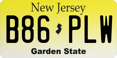 NJ license plate B86PLW