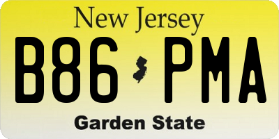 NJ license plate B86PMA
