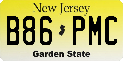 NJ license plate B86PMC