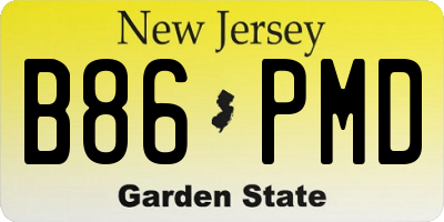 NJ license plate B86PMD