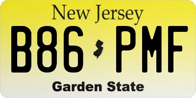 NJ license plate B86PMF