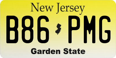 NJ license plate B86PMG