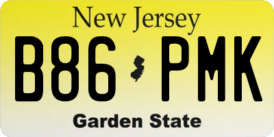 NJ license plate B86PMK