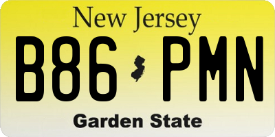 NJ license plate B86PMN