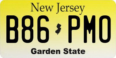 NJ license plate B86PMO