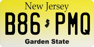 NJ license plate B86PMQ