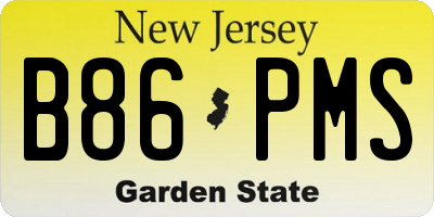 NJ license plate B86PMS