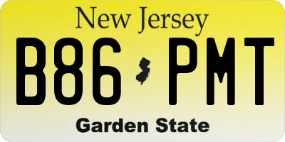 NJ license plate B86PMT
