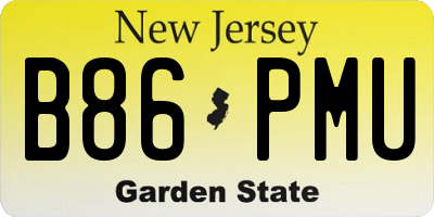 NJ license plate B86PMU