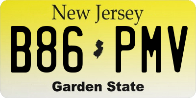 NJ license plate B86PMV