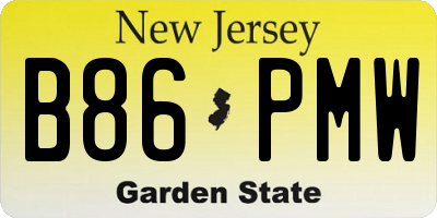 NJ license plate B86PMW
