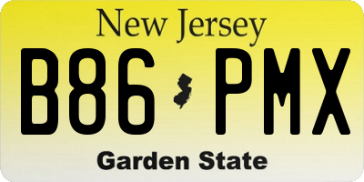 NJ license plate B86PMX