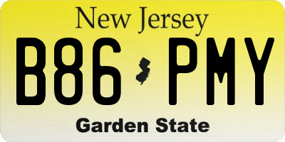 NJ license plate B86PMY