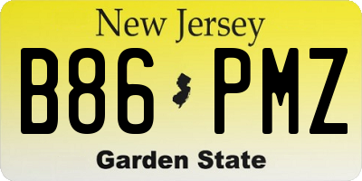 NJ license plate B86PMZ