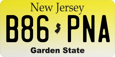 NJ license plate B86PNA