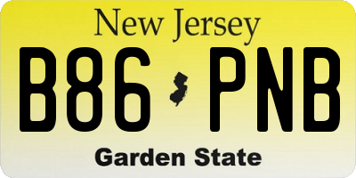 NJ license plate B86PNB
