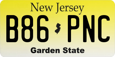 NJ license plate B86PNC