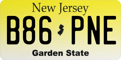 NJ license plate B86PNE